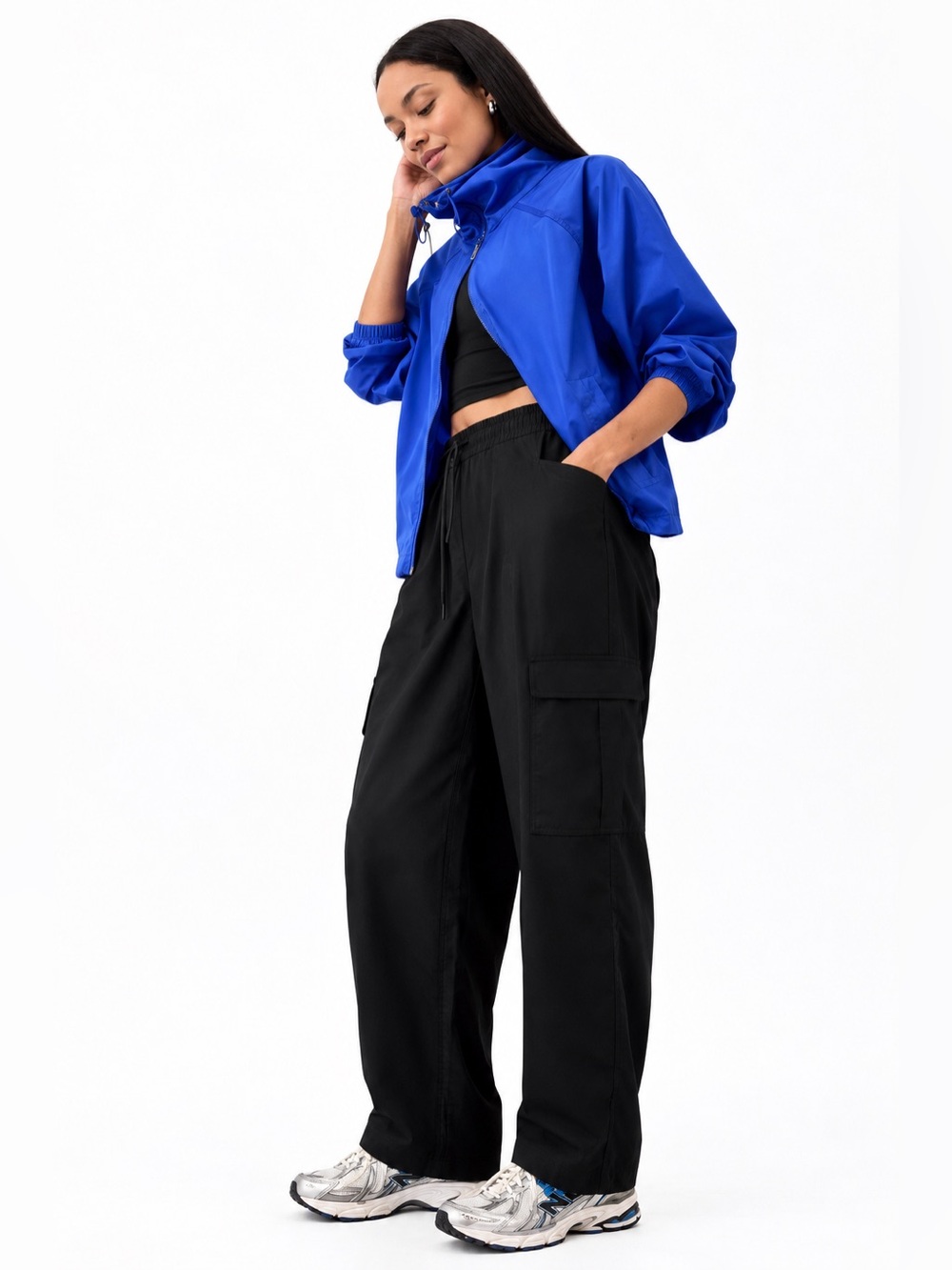 Athleta Paradise Straight Leg Cargo Pant in Black, Size XL, NWT